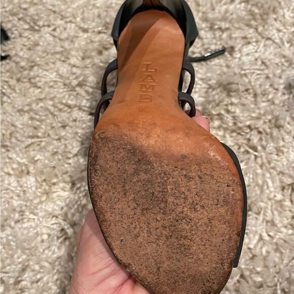 L.A.M.B. Gwen Stefani Oakley iridescent gladiator strappy stiletto heels 6.5 - Picture 13 of 16